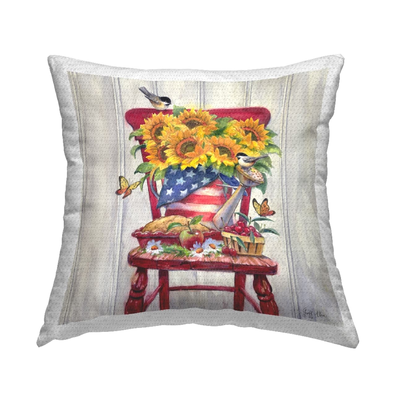 Stupell Industries Patriot Porch Still Life Outdoor Printed Pillow